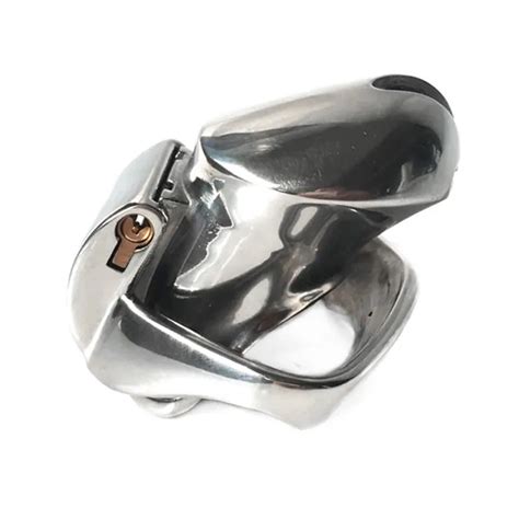 Sex Shop Anillo De Gallo De Acero Inoxidable Cinturón De Jaula De Castidad Masculina Con Bloqueo