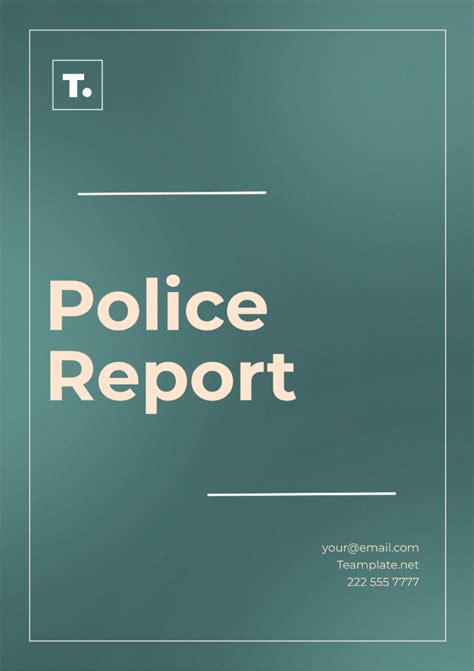 Free Police Report Template to Edit Online
