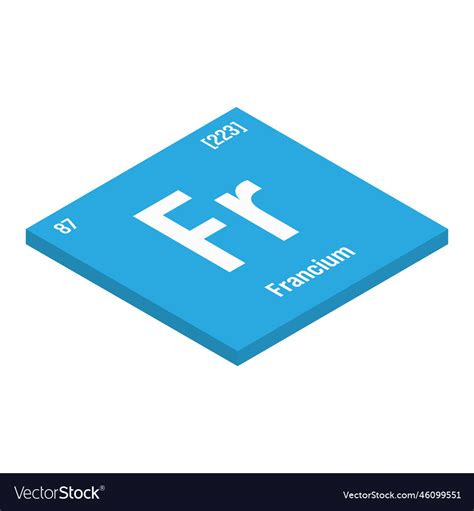 Francium fr periodic table element Royalty Free Vector Image