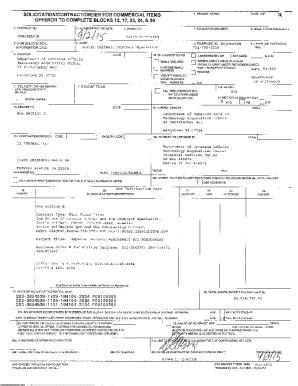 Fillable Online Continuation To SF 1449 Doc TABLE OF CONTENTS Section