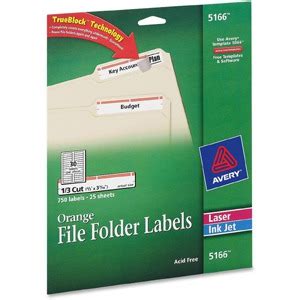 Avery File Folder Labels, 2/3" x 3-7/16" , 750 Orange Labels (5166 ...