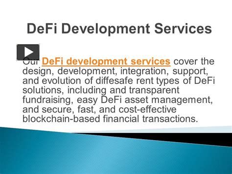 PPT DeFi Development Services PowerPoint Presentation Free To