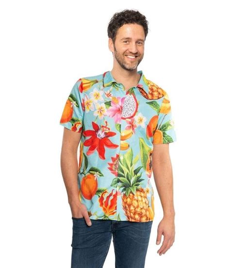 Foute Party Hawaii Blouse Tropical Fruit Feestbazaar Nl