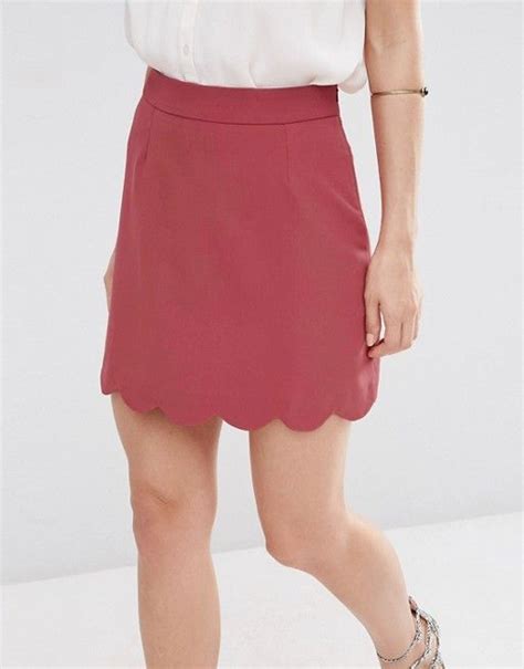 Asos A Line Mini Skirt With Scallop Hem Asos Mini Skirts A Line