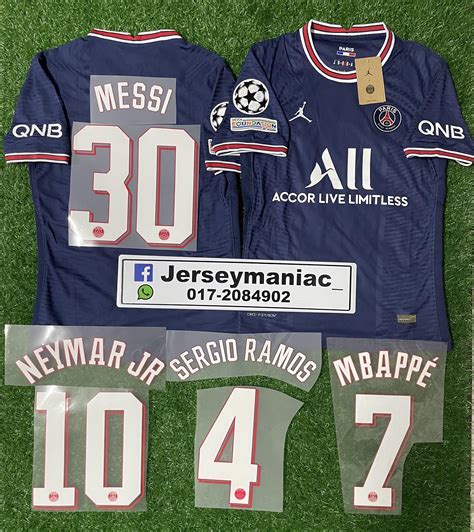 Psg Jersey Messi 30 X Neymar Jr X Mbappe 7 Player Issue Men S Fashion Activewear On Carousell