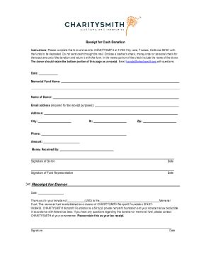 Fillable Online Cash Donation Form Docx Fax Email Print Pdffiller