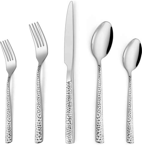 Amazon Hampton Forge Signature Brocade Hammered Piece Flatware