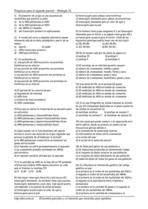 Segundo Parcial De Biologia Celular Del Cbc Pdf