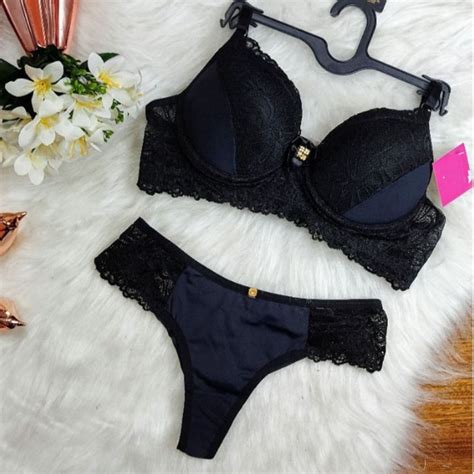 Lindo Conjunto De Lingerie Bojo Detalhes Em Renda Lingerie