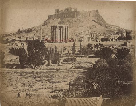 Grece Le Temple De Zeus Et L Acropole Photo Athanasiou Vintage Albumen