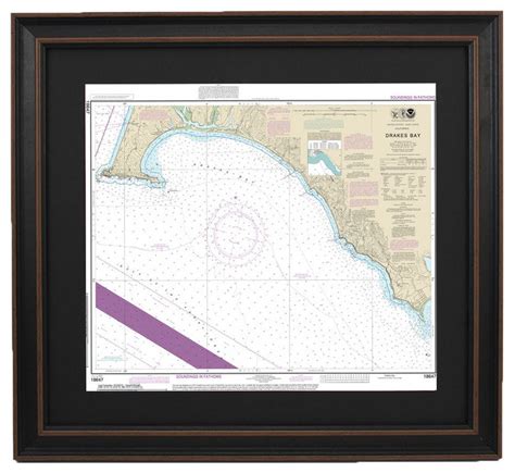 Framed Nautical Chart Drakes Bay Traditional Prints And Posters By Framed Nautical And Topo