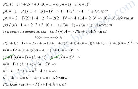 Inductie Matematica Exercitiu Rezolvat Formule Online Probleme Si