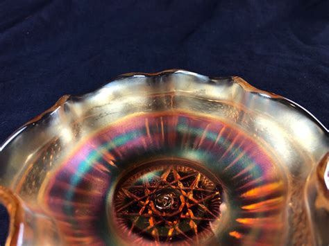 Northwood Marigold Carnival Glass Lustre Flute Etsy