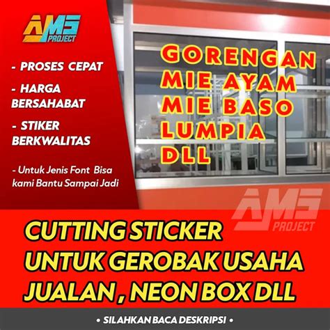 Stiker Usaha Stiker Kaca Stiker Gerobak Stiker Etalase Neon Box