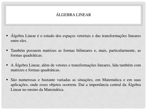 PPT GEOMETRIA ANALÍTICA E ÁLGEBRA LINEAR PowerPoint Presentation