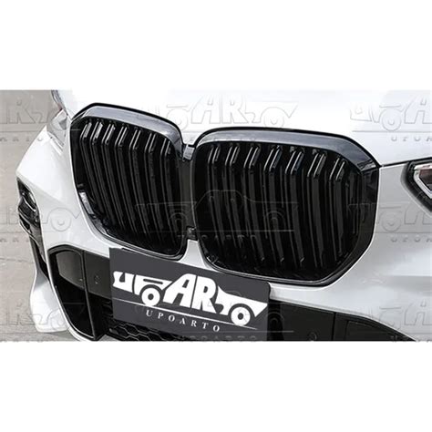 Carbon Fiber Shiny Black Front Bumper Kidney Grill Trim For Bmw X G