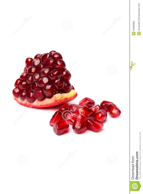 Ripe Pomegranate Fruit Isolated Stock Photo Image Of Agriculture