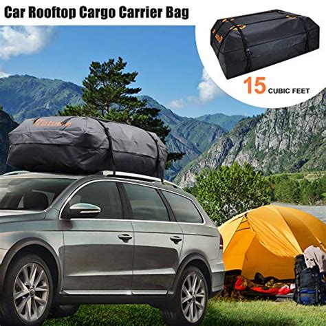 Natudix Car Rooftop Cargo Carrier Bag 15 Cubic Feet Waterproof