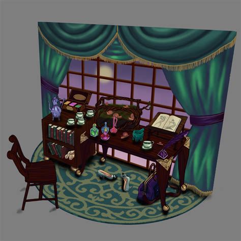 ArtStation - Desk of magic scholar