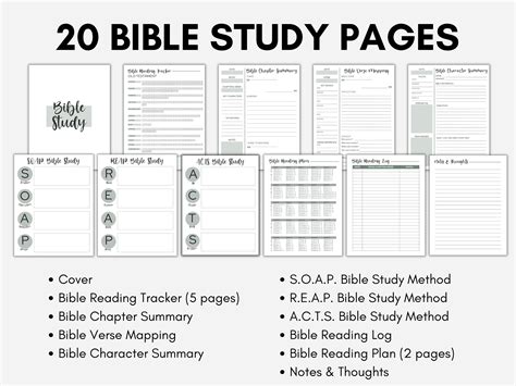 Bible Study Planner Printable Bible Study Templates Bible - Etsy