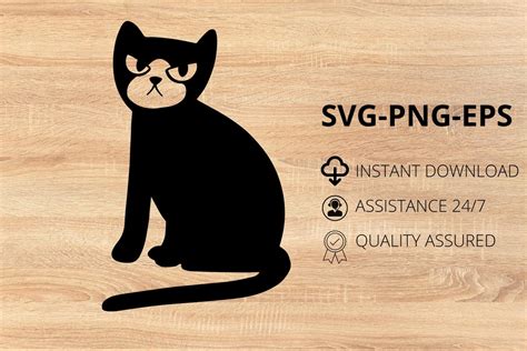 Black Cat SVG PNG EPS Vector For Cricut Png For Etsy