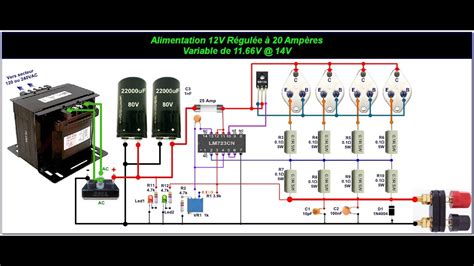 Comment faire une alimentation régulée précise de 12 Volts à 20 Ampères