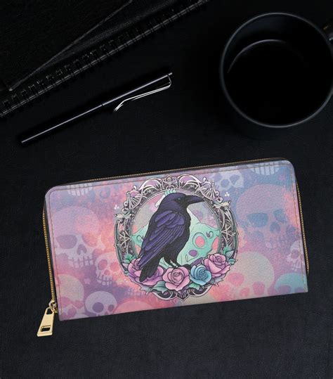 Pastel Goth Dark Spooky Wallet Goth Wallet Witch Wallet Zippered