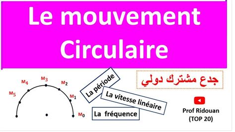 Mouvement Circulaire Uniforme Partie Tronc Commun Youtube