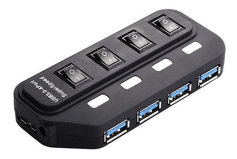 Hub Usb 3 0 4 Puertos Energizado Swich Y Adaptador 5v Cuotas sin interés