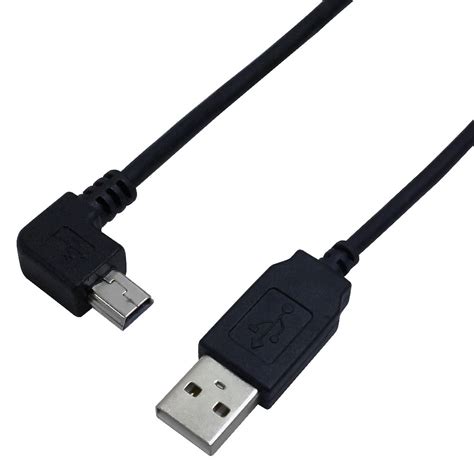 Usb 20 A Straight Male To Mini B 5 Pin Right Angle Cable Black