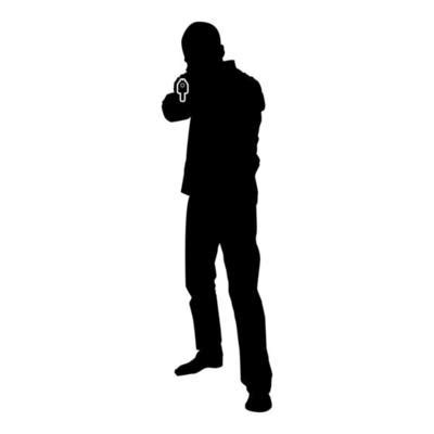 Man With Gun Silhouette Vector Art, Icons, and Graphics for Free Download