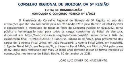 Concurso CRBio 5 Homologado Confira Agora