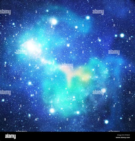 Space galaxy, blue stars background Stock Photo - Alamy