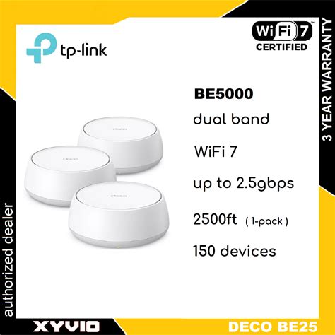 TP LINK Deco BE25 BE5000 Whole Home Mesh WiFi 7 System Router Shopee