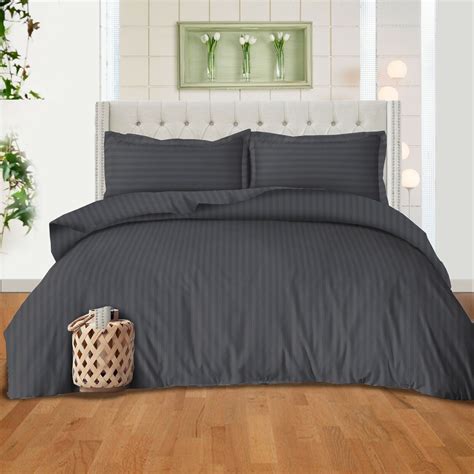 Strip Duvet Cover Zip Closure With Pillow Case P Cotton Duvet