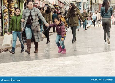 MG MARG, Gangtok, India 3rd January 2019: Street Scene In Popular Mall ...