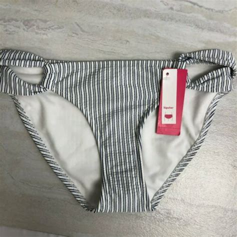 Women S Seersucker Loop Side Hipster Bikini Bottom Xhilaration Stripe