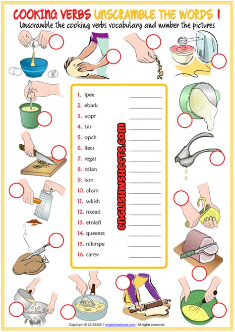 Cooking Worksheets