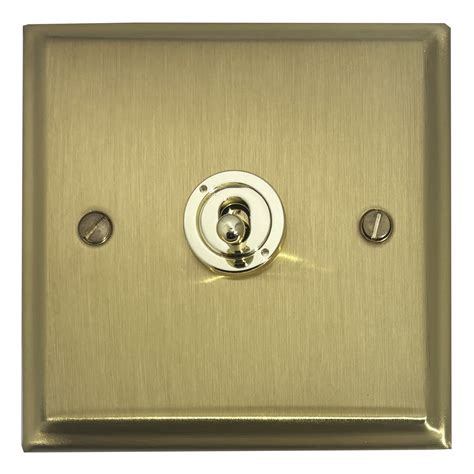 G H Deco Satin Brass Toggle Switch 1 Gang