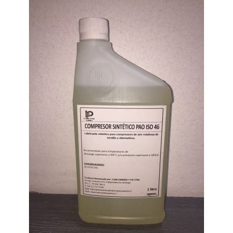 LUBRICANTE REENVASADO COMPRESOR SINTÉTICO PAO ISO 46 1 LITRO