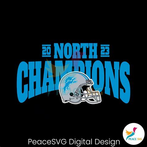 North Champions 2023 Helmet Detroit Lions SVG Clipart » PeaceSVG