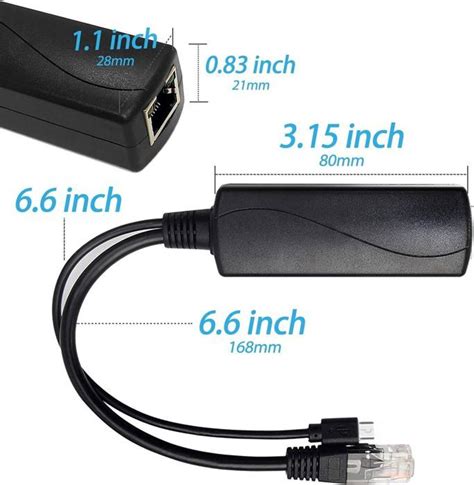 Gigabit PoE Splitter Type C 5V 3A 48V PoE Vers USB C 5V 3A Sortie