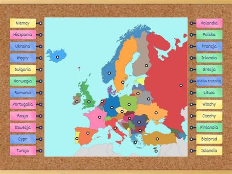 Mapa Europy Diagrama Con Etiquetas