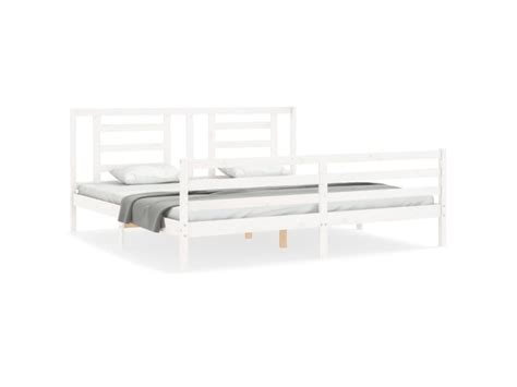 Supersleep tête de lit inclus cadre de lit blanc 200x200cm bois