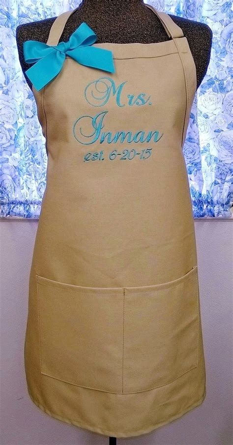 Personalize Apron Monogram Apron Apron For Women Bride Etsy