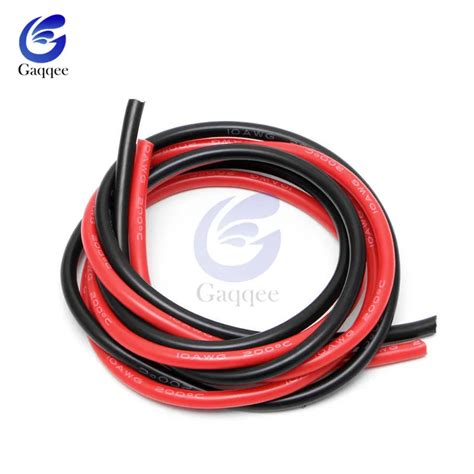 2m 1meter Black 1meter Red Silicon Wire 10awg 12awg 14awg 16awg Heatproof Soft Silicone Silica