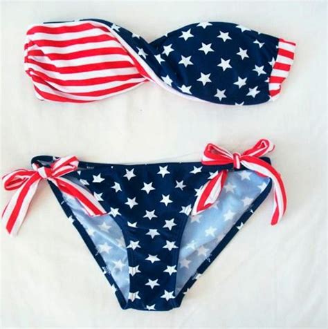 All American ~flag Bandeau Bikini~swimsuit Set On Luulla