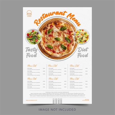 Premium Vector Free Vector Restaurant Menu Poster With Food Print