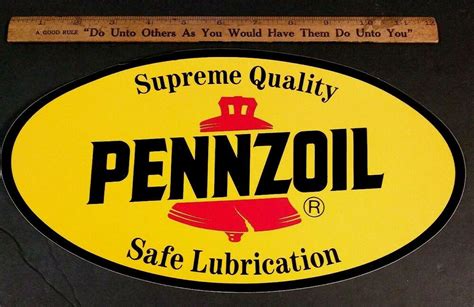 Pennzoil Large Yellow Decal Sticker Pennzoil Vintage Racing Old Hot