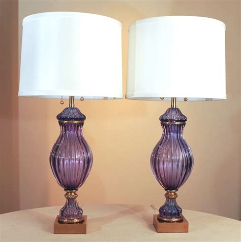 Marbro Company Vintage Murano Lamps In Purple Venetian Glass Murano Lamp Lamp Venetian Glass